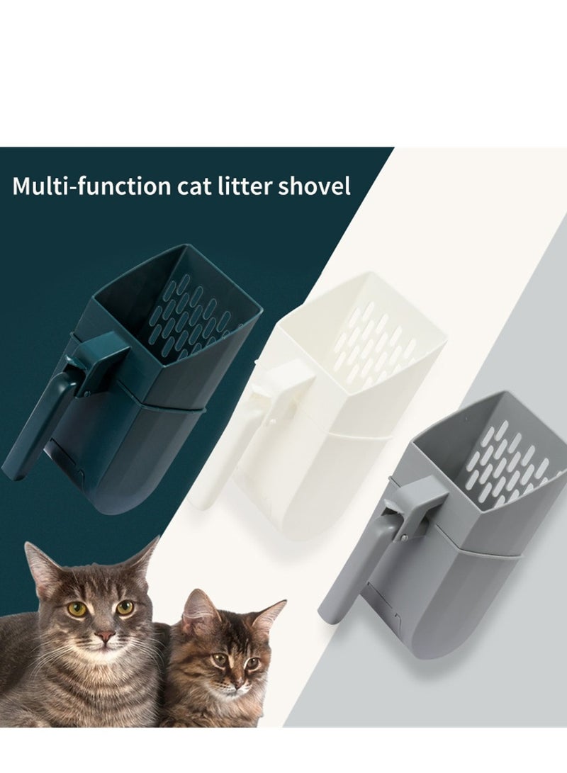 HAPPY PUSS Integrated, cat litter shovel with 3 free rolls of pet waste bags, safe design, Multipurpose, cat and dog care accessories -grey color. - Image 4