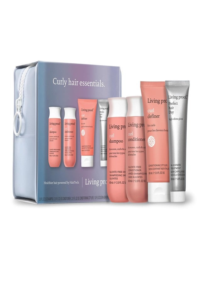 Living Proof Curly Hair Essentials Kit - Travel Size Curl Shampoo, Conditioner, Definer and Pefect hair Day Gloss Treatment ($66 value) - Image 1