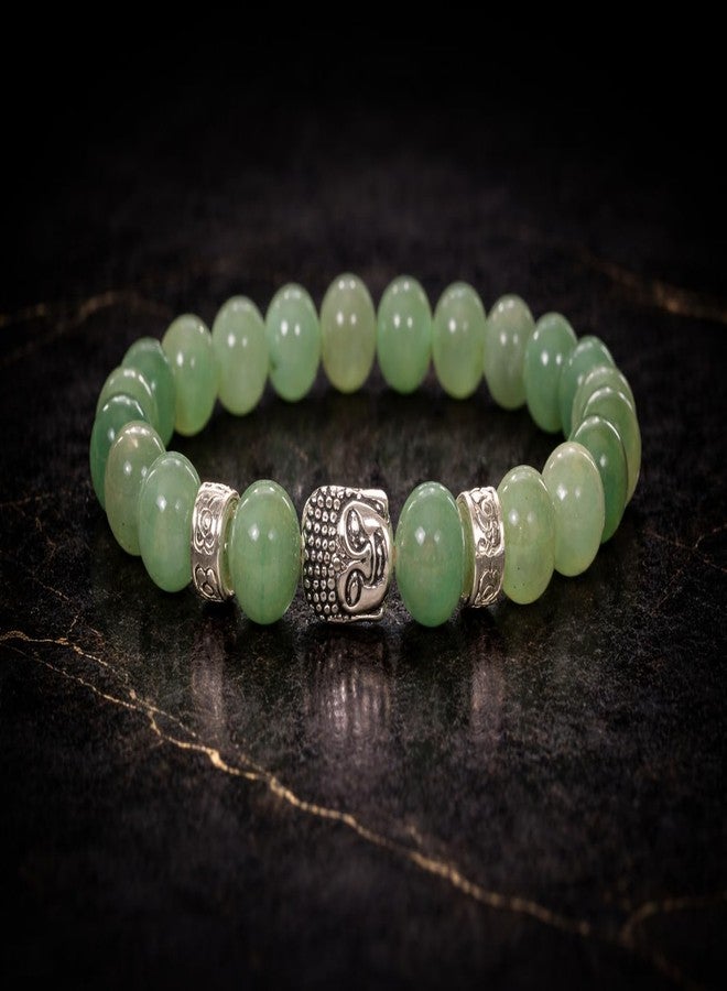 Sukhad Green Aventurine Buddha Bracelet for Men & Women | Natural Healing Crystal Beaded Bracelet | Luck, Wealth & Positive Energy Stone | Stretch Adjustable Spiritual Bracelet - Image 4