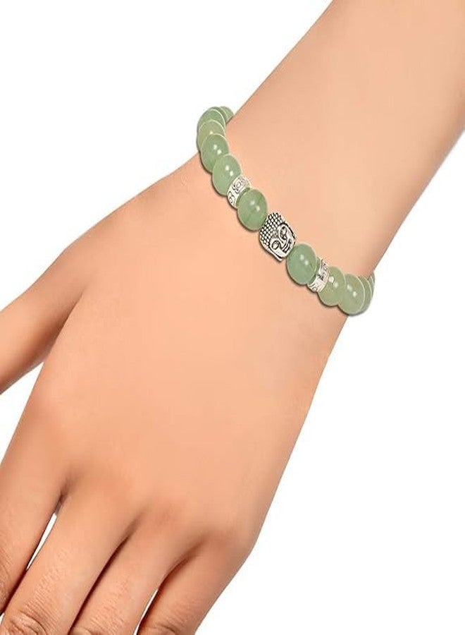 Sukhad Green Aventurine Buddha Bracelet for Men & Women | Natural Healing Crystal Beaded Bracelet | Luck, Wealth & Positive Energy Stone | Stretch Adjustable Spiritual Bracelet - Image 3