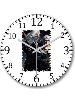 Print Shop Ciri E Geralt De Rivia Wall Clock Curved Real Glass