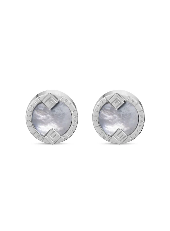 Guy Laroche Leon Silver Stainless Steel Cufflinks for Men