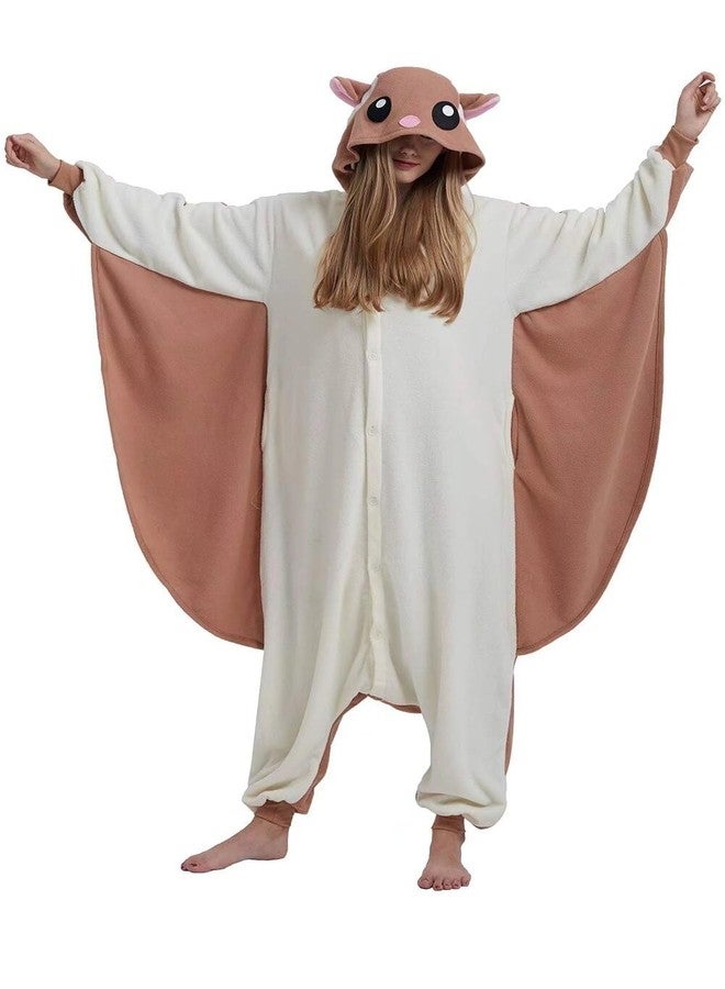 DarkCom Animal Onesie for Kids,Flannel Cosplay Flying Squirrel Halloween Costume Parent-Child Sleepwear for Girls Boys 6-7 Years - Image 5