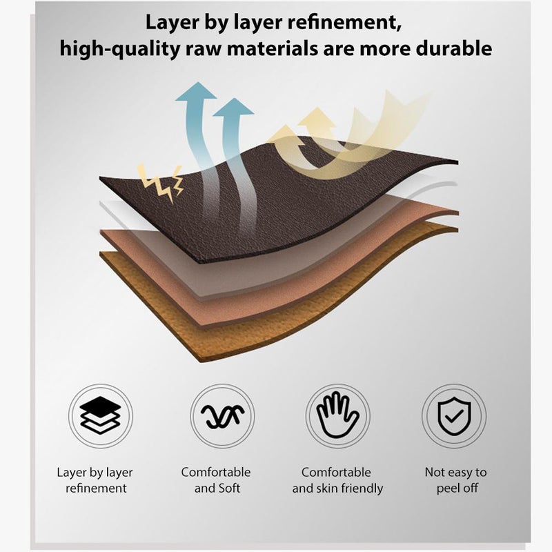 erorex For Huawei Watch Fit 4 Pro / Fit 4 / Fit 3 20Mm Flat Head Black Shark Fine Grain Leather Watch Band(Coffee) - Image 4