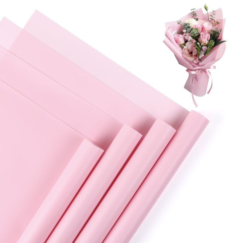 NESCCI 20 Sheet Pink Floral Bouquet Wrapping Paper - Waterproof, 22.8x22.8 inches, Perfect for Birthdays, Weddings, Anniversaries & More (Misty Pink) - Image 1