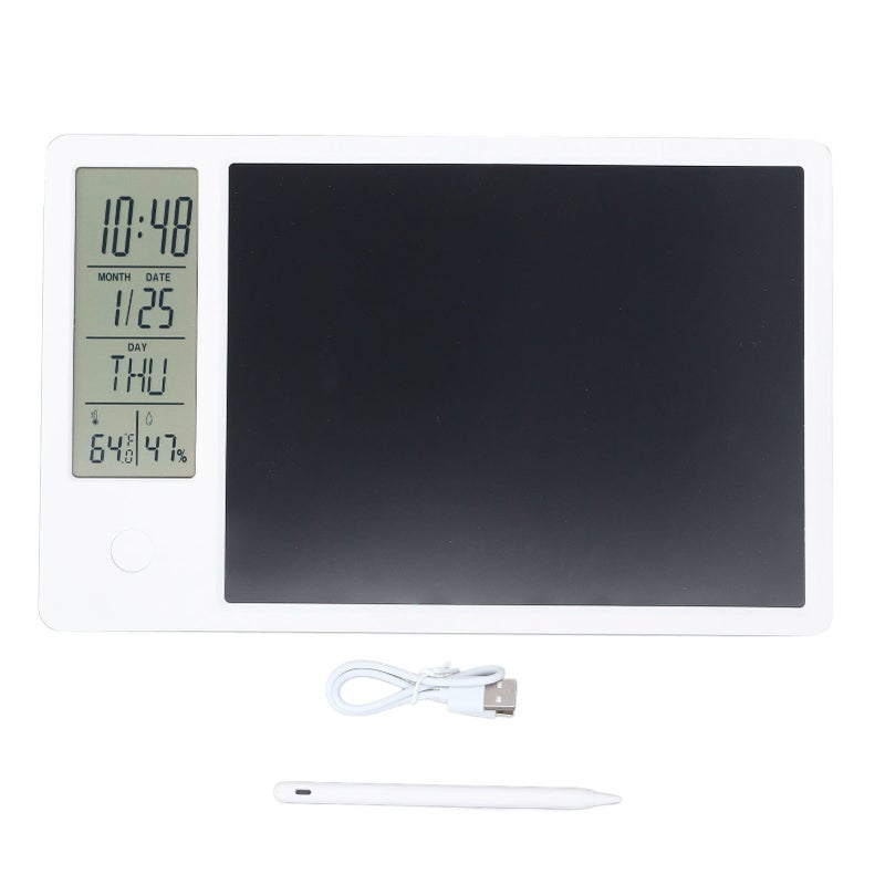 Electronic Calendar Writing Board Multi Functional Lightweight Electronic Calendar with Notepad for Office White - Image 1