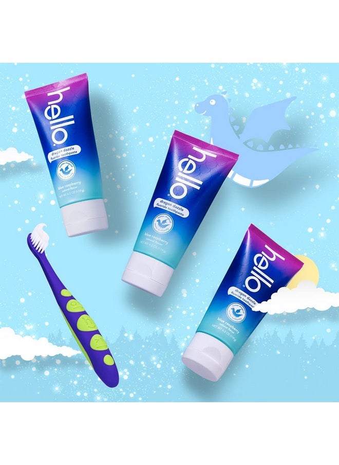 Hello Variety (Unicorn, Strawberry, Dragon) Fluoride Kids Toothpaste, Anticavity, Natural Flavors, Vegan, Sls Free, Gluten Free, Ages 2+, 4.2 Ounce (Pack Of 3)  - Image 3