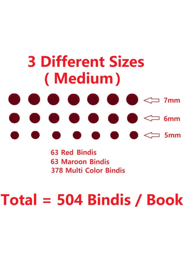 VAMA Fashions Simple Plain Round Multicolour Forehead Sticker Kumkum Spiral Bindi Booklet For Women & Girls (Medium Bindi Small Book - 504 Bindis)  - Image 2