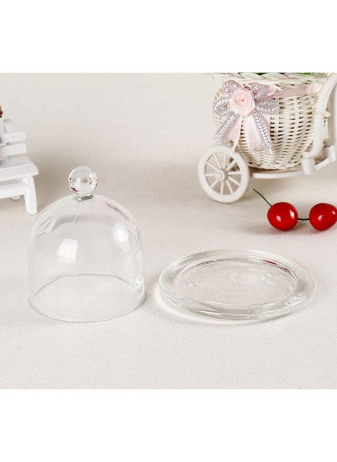 FUFU FUFU Dessert plate with lid, multifunctional dessert plate, European-style household lead-free glass lid round dessert plate, pastry dust box lemon lid dessert plate  - Image 3