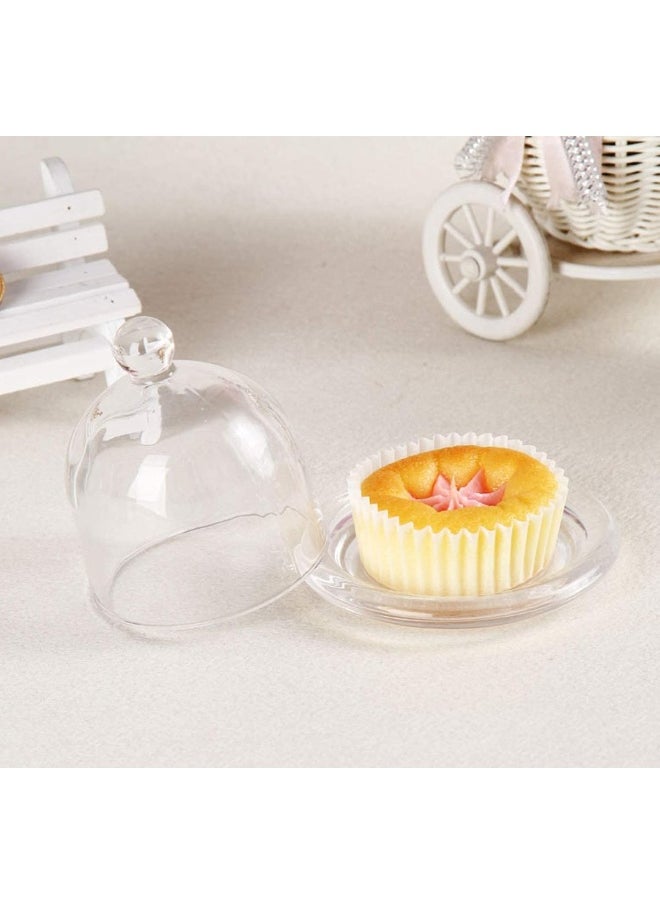 FUFU FUFU Dessert plate with lid, multifunctional dessert plate, European-style household lead-free glass lid round dessert plate, pastry dust box lemon lid dessert plate  - Image 4