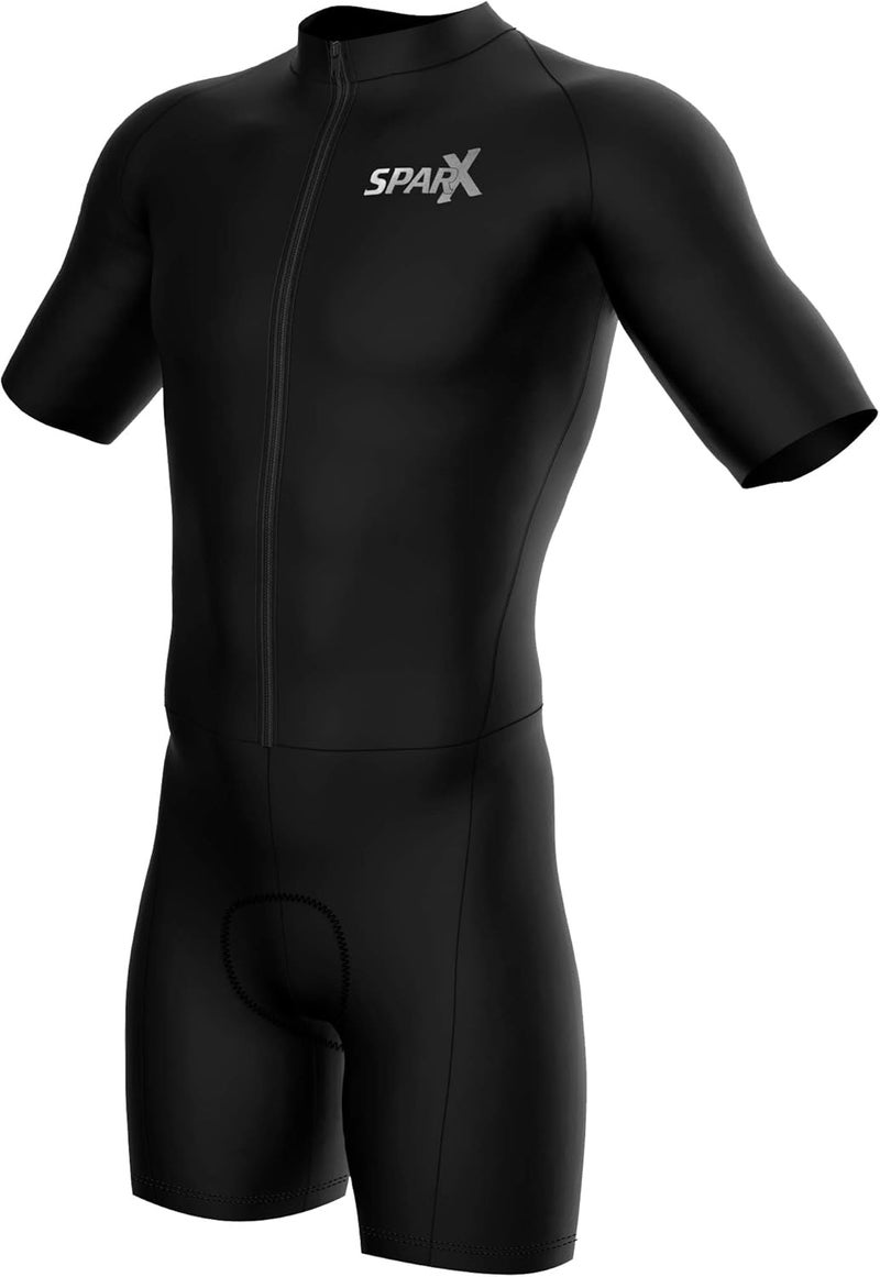 sparx Short Sleeve Cycling Skinsuit Pro Team Bicycle Time Trial Suit Bike Racing Suit Cycle Kit 3D Pad - Image 1