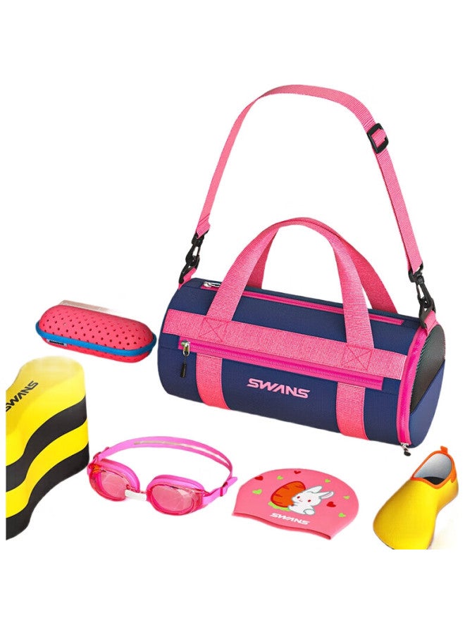 Swans Children's Swim Bag, Large Capacity, Dry And Wet Separation, Crossbody Storage Bag, Handheld Water-resistant Bag, 119-2 Blue - Image 3