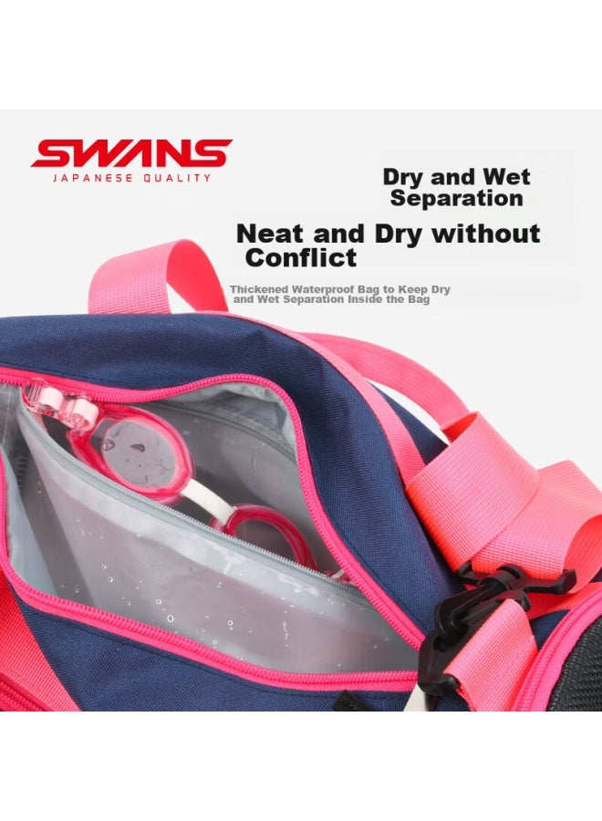 Swans Children's Swim Bag, Large Capacity, Dry And Wet Separation, Crossbody Storage Bag, Handheld Water-resistant Bag, 119-2 Blue - Image 5