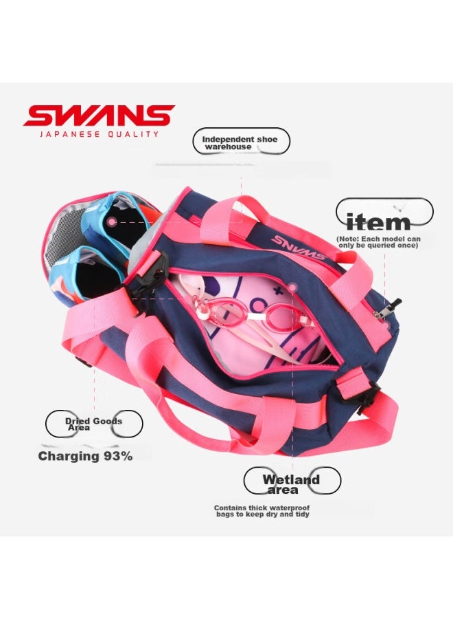 Swans Children's Swim Bag, Large Capacity, Dry And Wet Separation, Crossbody Storage Bag, Handheld Water-resistant Bag, 119-2 Blue - Image 4