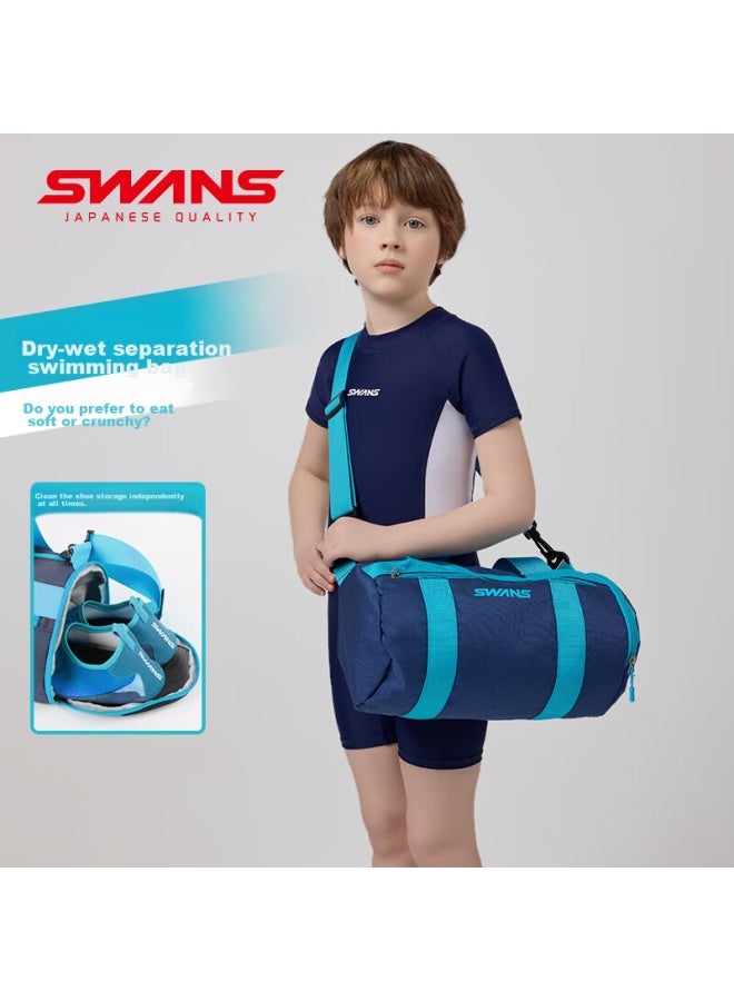 Swans Children's Swim Bag, Large Capacity, Dry And Wet Separation, Crossbody Storage Bag, Handheld Water-resistant Bag, 119-2 Blue - Image 1