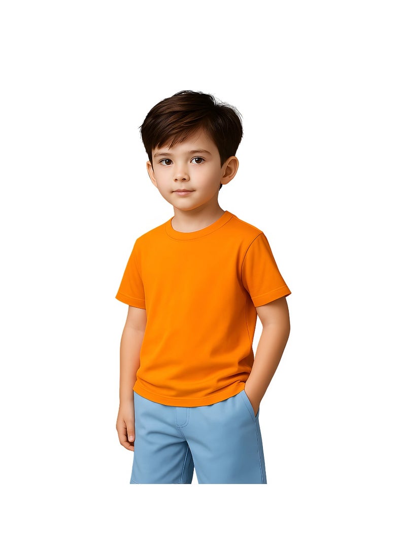 برينت شوب فور مي Printshop4me تي شيرت للأولاد برقبة دائرية 170 جرام في المتر المربع من القطن الخالص الألوان الأساسية - Image 1