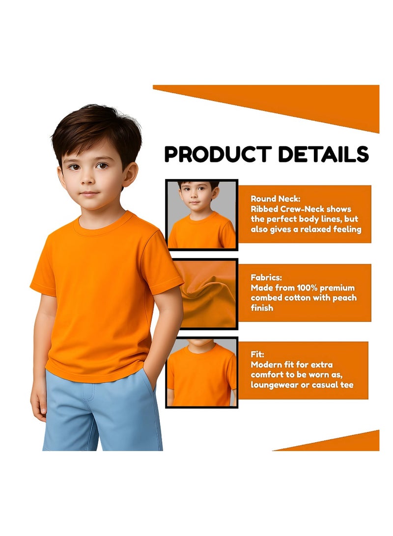 برينت شوب فور مي Printshop4me تي شيرت للأولاد برقبة دائرية 170 جرام في المتر المربع من القطن الخالص الألوان الأساسية - Image 3