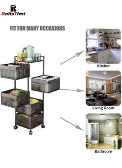 5-Layer Kitchen Storage Shelf,Rotatable Kitchen Fruit Vegetable Storage Basket,Multi-Use Storage Rack Organizer with 4 Movable Wheels - pzsku/Z637C08377C7AC41BA31CZ/45/_/1723020616/ff06a91c-8fd1-426f-873f-a8d7edb0fe84