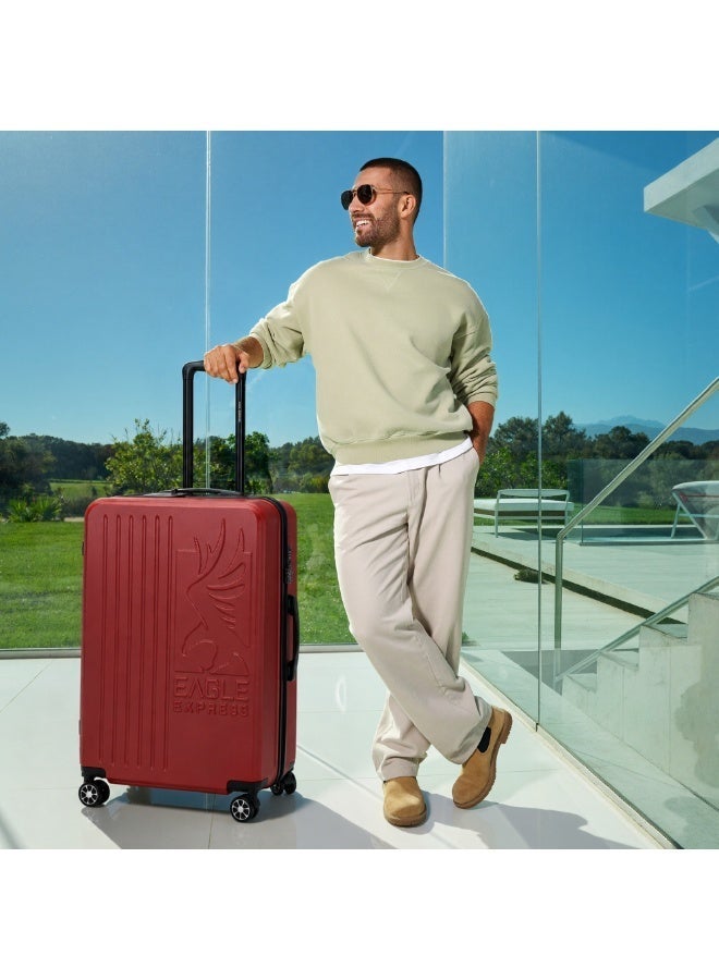 Eagle Express Superior 3 Piece Luggage Set 20/24/28 Inch Burgundy, ABS Hard Shell Trolley Suitcase Set with Lightweight Travel Design, Cabin & Check-In Luggage, 360 Spinner Wheels, Secure Lock System and 2 Year Warranty - Image 2