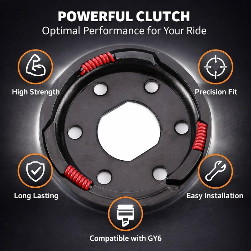 قابض عجلة القيادة للدراجة النارية لـ GY6 48CC 50CC 80CC 1P39QMG، تركيبة من سبائك الصلب - بناء متين، تركيب سهل، استخدام للاستبدال والإصلاح - Image 3