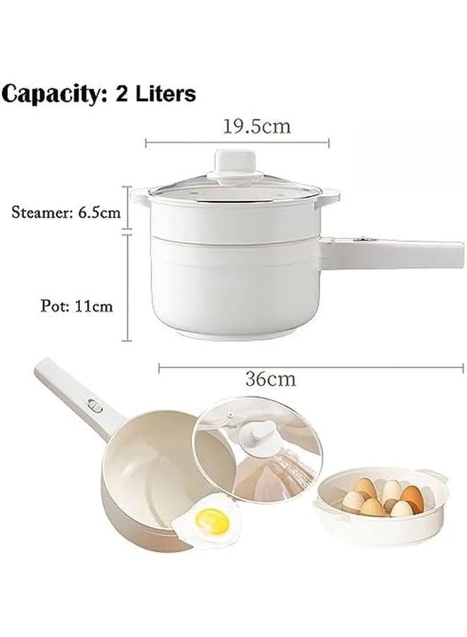 1.8L Electric Hot Pot With Steamer And Temperature Control Non Stick Electric Cooker Shabu Shabu Electric Skillet Frying Pan Electric Saucepan For Noodles Egg Steak Oatmeal And Soup - Image 2