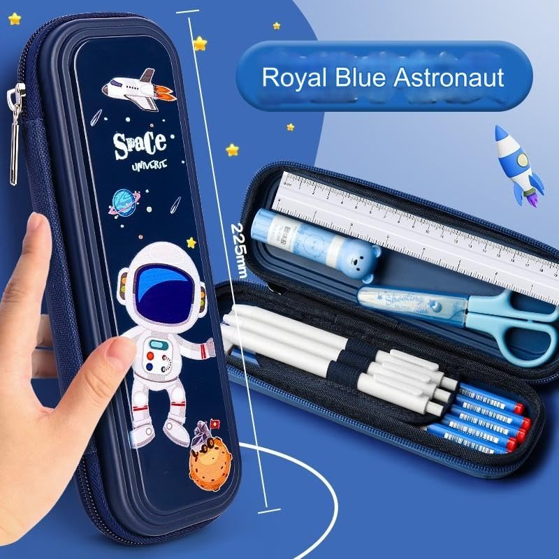 Spiaty Plastic Astronaut Multi Layer Pencil Case & Stationery Box, Blue - Image 2