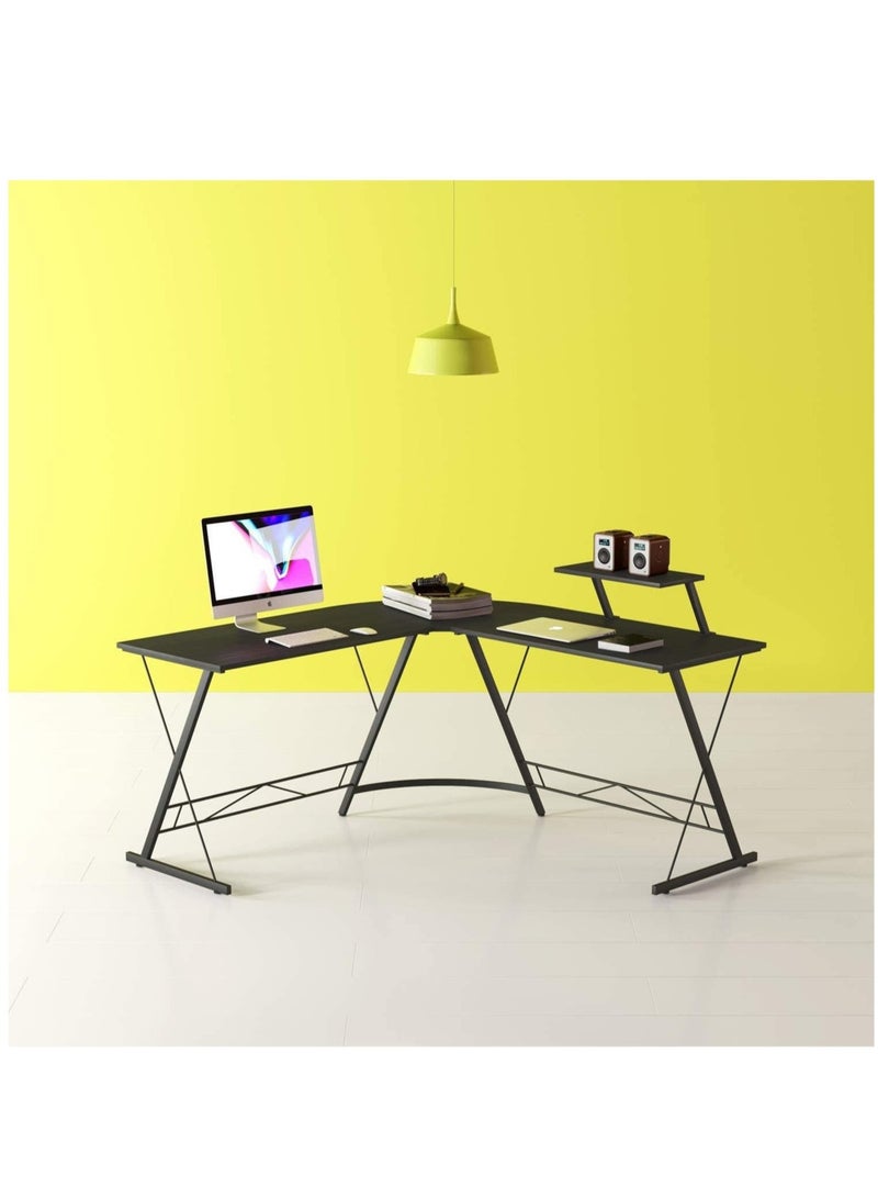 Satinior L Shaped Desk 51 Inch Computer Corner Desk Home Gaming Desk Office Writing Workstation Large Monitor Stand Space Saving Easy to Assemble  - Image 5