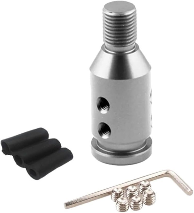Aluminum Alloy Shift Knob Adapter For Manual Transmission With 3 Sizes Plastic Hose Silver - Image 2