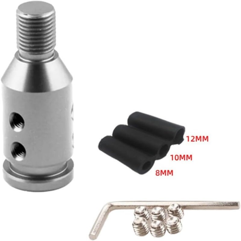 Aluminum Alloy Shift Knob Adapter For Manual Transmission With 3 Sizes Plastic Hose Silver - Image 3