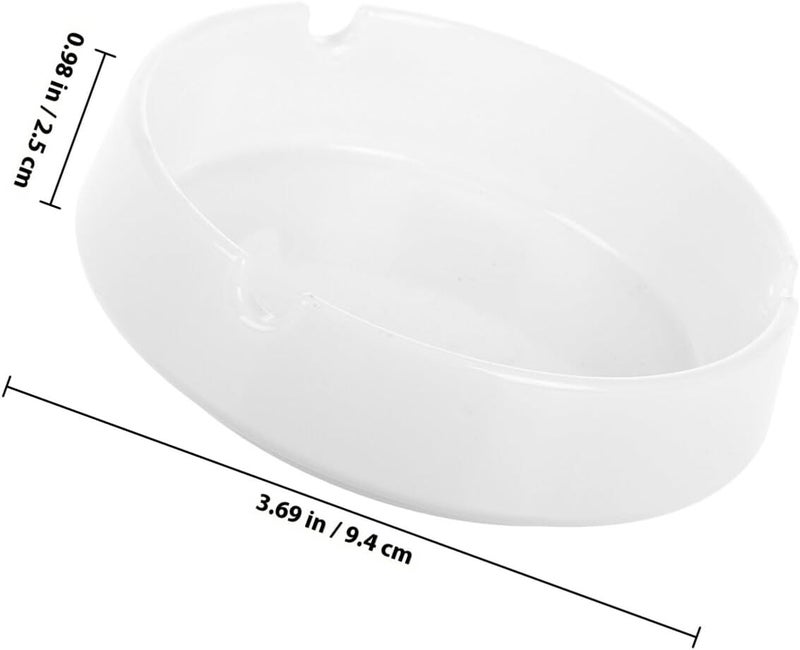 SMASOLO Unbreakable White Plastic Ashtray Set, 2pcs Small Round Table Ash Holder, Windproof Design for Indoor and Outdoor Use, Home, Office, Patio Smokers - Image 2