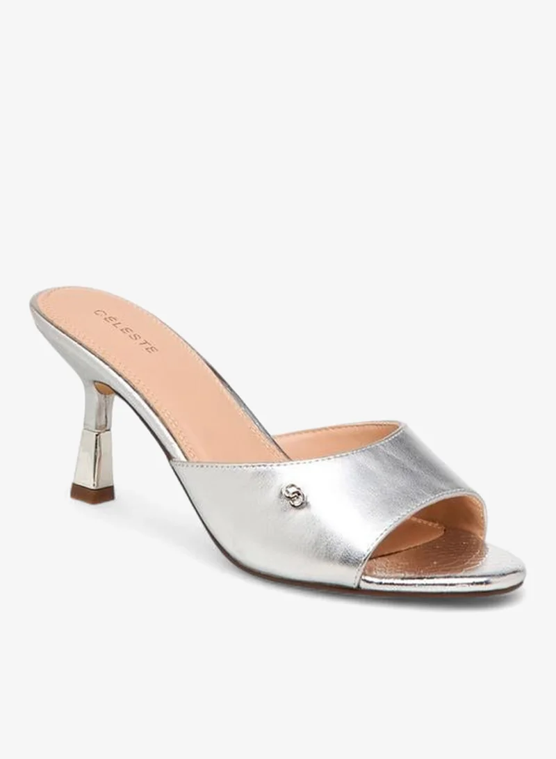 سيليست صنادل بكعب خنجري بنقشة حيوانات للنساء