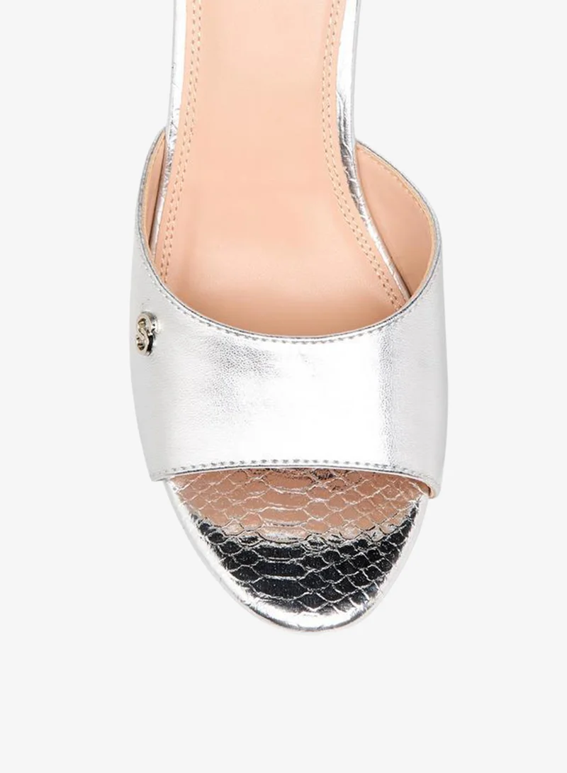 Celeste SILVER Women Animal Textured Stiletto Heel Sandals for Women | Best Price UAE