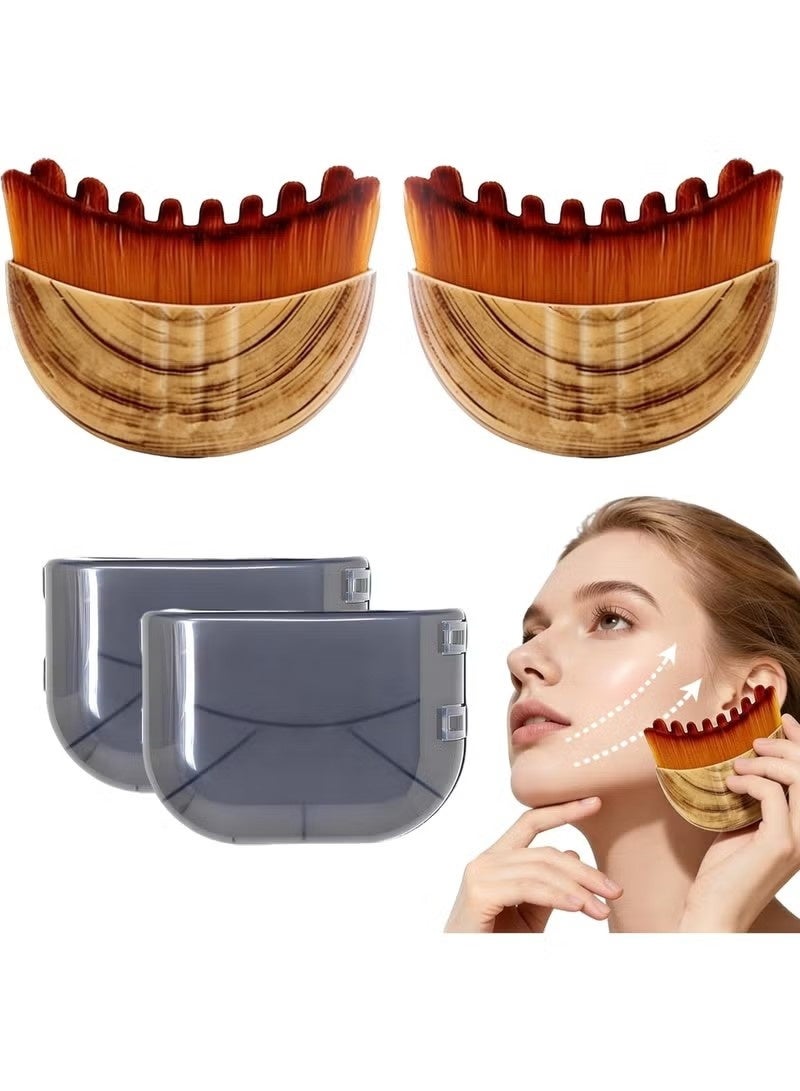 اس كي كيو اي ار فرشاة الوجه الليمفاوية (2-PCS) ، سوبر لينة يدوية تدليك الصرف الليمفاوي للنحت ، تخفيف التعب وتقليل الانتفاخ ، مع حالة محمولة مناسبة لتنظيف الوجه والتدليك - Image 1