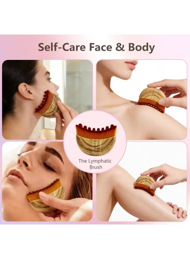اس كي كيو اي ار فرشاة الوجه الليمفاوية (2-PCS) ، سوبر لينة يدوية تدليك الصرف الليمفاوي للنحت ، تخفيف التعب وتقليل الانتفاخ ، مع حالة محمولة مناسبة لتنظيف الوجه والتدليك - Image 3