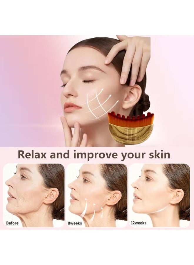 اس كي كيو اي ار فرشاة الوجه الليمفاوية (2-PCS) ، سوبر لينة يدوية تدليك الصرف الليمفاوي للنحت ، تخفيف التعب وتقليل الانتفاخ ، مع حالة محمولة مناسبة لتنظيف الوجه والتدليك - Image 5