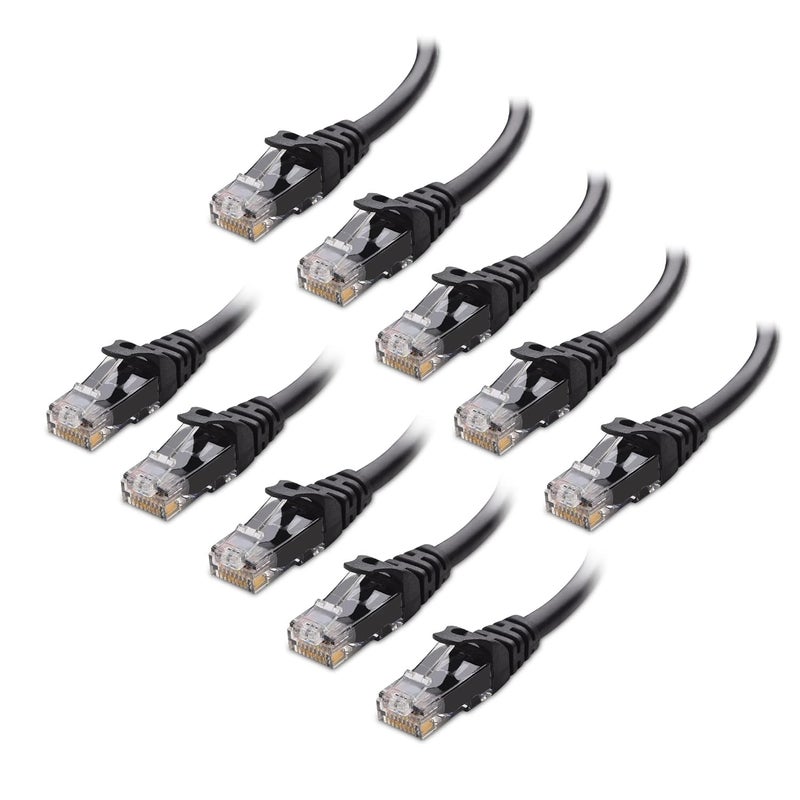 CableMatters 10Gbps 10-Pack Snagless Short Cat 6 Ethernet Cable - 3ft, Cat 6 Cable, Cat6 Cord, Ethernet Cord, Black - Image 1