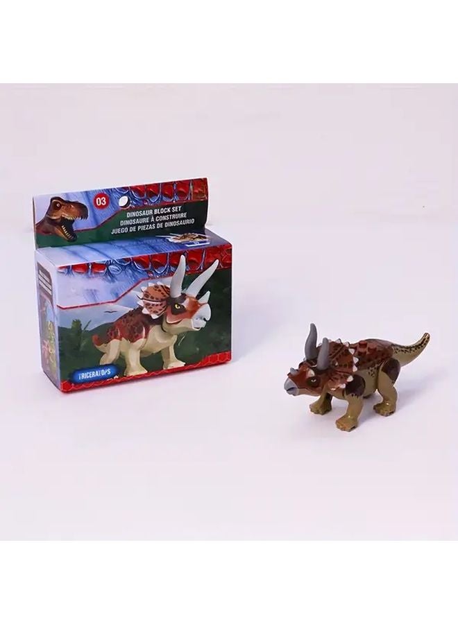 Triceratops 03 Dinosaur Building Blocks Set STEM Toys Movable Joints Non Toxic ABS Gift - Image 1