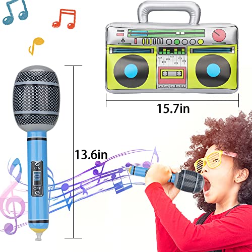 LNCOJOLM Inflatable Instrument Party Prop Decor Guitar Saxophone Microphone Musical Balloons Photo Booth Props Rock Star Balloons 70 80 90s Party Supplies Christmas Decorations Birthday Gift - Image 5