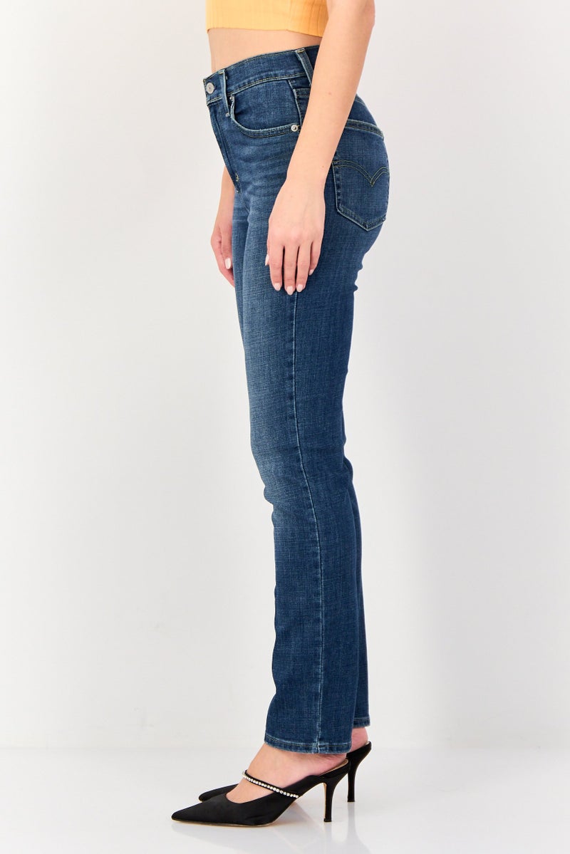 Levi's جينز نسائي بقصة مستقيمة، مغسول وقابل للتمدد، أزرق - Image 2