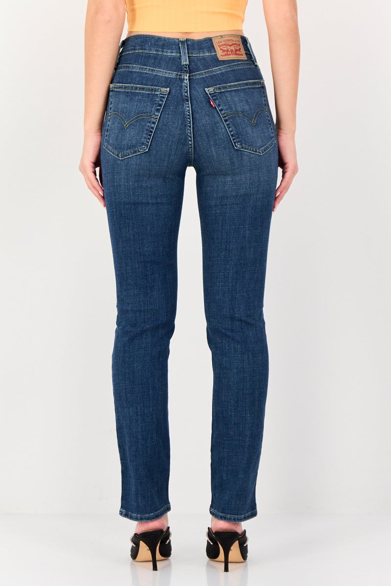 Levi's جينز نسائي بقصة مستقيمة، مغسول وقابل للتمدد، أزرق - Image 3