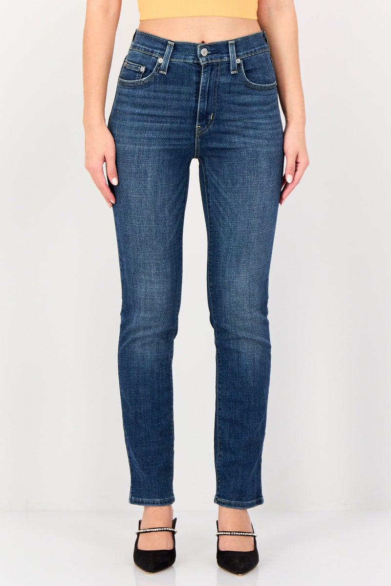 Levi's جينز نسائي بقصة مستقيمة، مغسول وقابل للتمدد، أزرق - Image 1