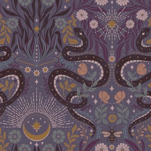 RoomMates Mystic Serpent Plum Peel and Stick Wallpaper RMWS1256 Pack of 1 - Image 1