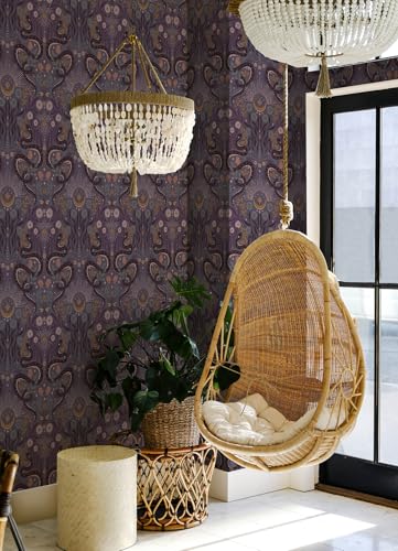 RoomMates Mystic Serpent Plum Peel and Stick Wallpaper RMWS1256 Pack of 1 - Image 3