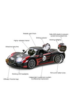 Y&D Remote Control Car 1/14 Scale Model for Porsche 918 Spyder Electric Sport Racing Hobby Toy Vehicle Boys,Girls,Teens and Adults Gift Blcak  - Image 5