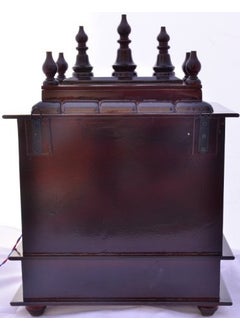 Jodhpur Handicrafts Jodhpur Handicrafts Wood and MDF Home Temple with Bulb Wooden Pooja Mandir Home Temple for Worship Traditional Wooden Mandir Wooden Religious Temple Wooden Prayer Altar 47x30x60cm Multicolour  - Image 4