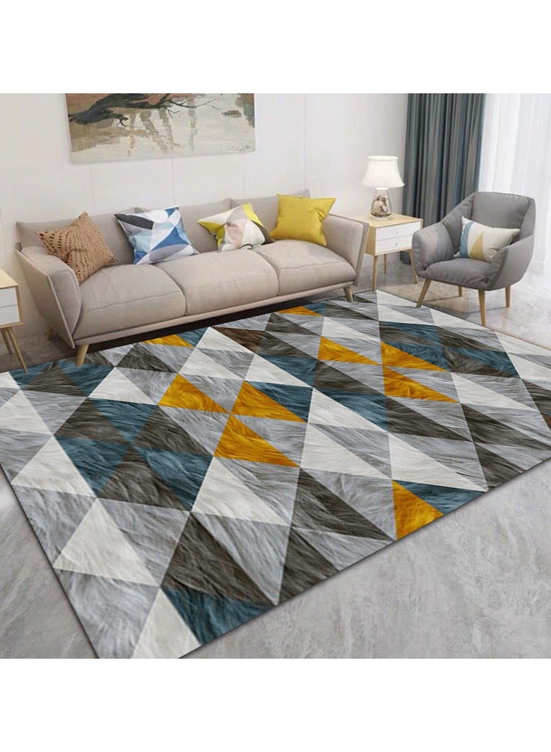 Loquat Squality Polyester Fiber Minimalist Geometric Printed Carpet - Image 1