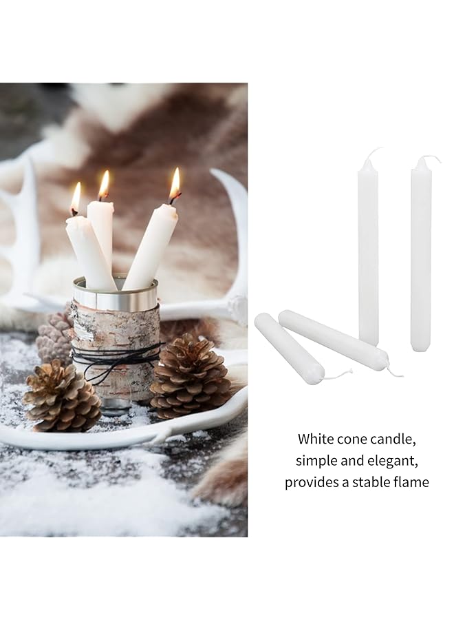 erorex 4Pcs White Dinner Table Candles Tall Candlesticks Household Candle Stick For Wedding Dinner Decoration - Image 5