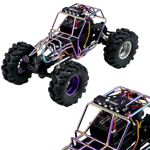 TCRC Multicolored Metal Roll Cage Body Shell with Aluminum LED Lamp Holder for Axial AX24 XC1 124 RC Crawler Car Upgrade Parts - Image 1