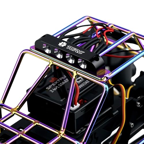 TCRC Multicolored Metal Roll Cage Body Shell with Aluminum LED Lamp Holder for Axial AX24 XC1 124 RC Crawler Car Upgrade Parts - Image 5