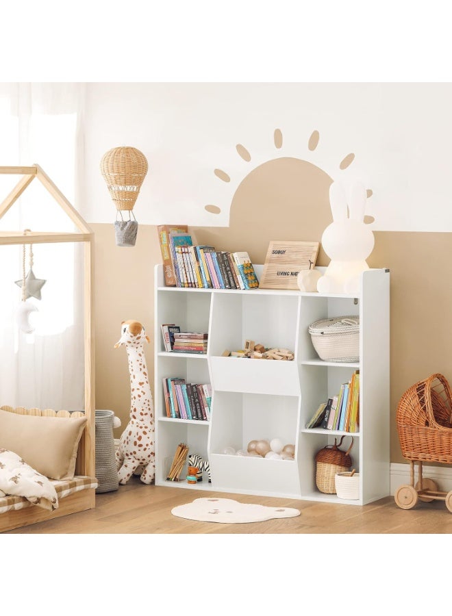 SoBuy KMB55-W,Children Kids Bookcase Book Shelf, Toy Storage Unit Storage Display Shelf Organizer with 8 Storage Compartments - Image 4